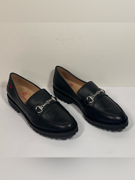 Marc Joseph Shoes - Joseph New York Nancy LN Slip On Leather Loafers with Silver Chain Detail